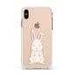 Bunny Apple iPhone Xs Max Impact Case White Edge on Gold Phone