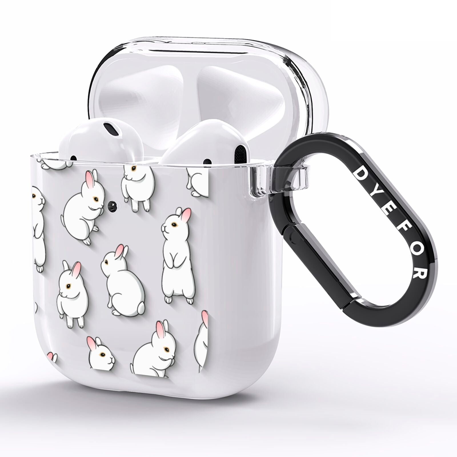 Bunny Rabbit AirPods Clear Case Side Image