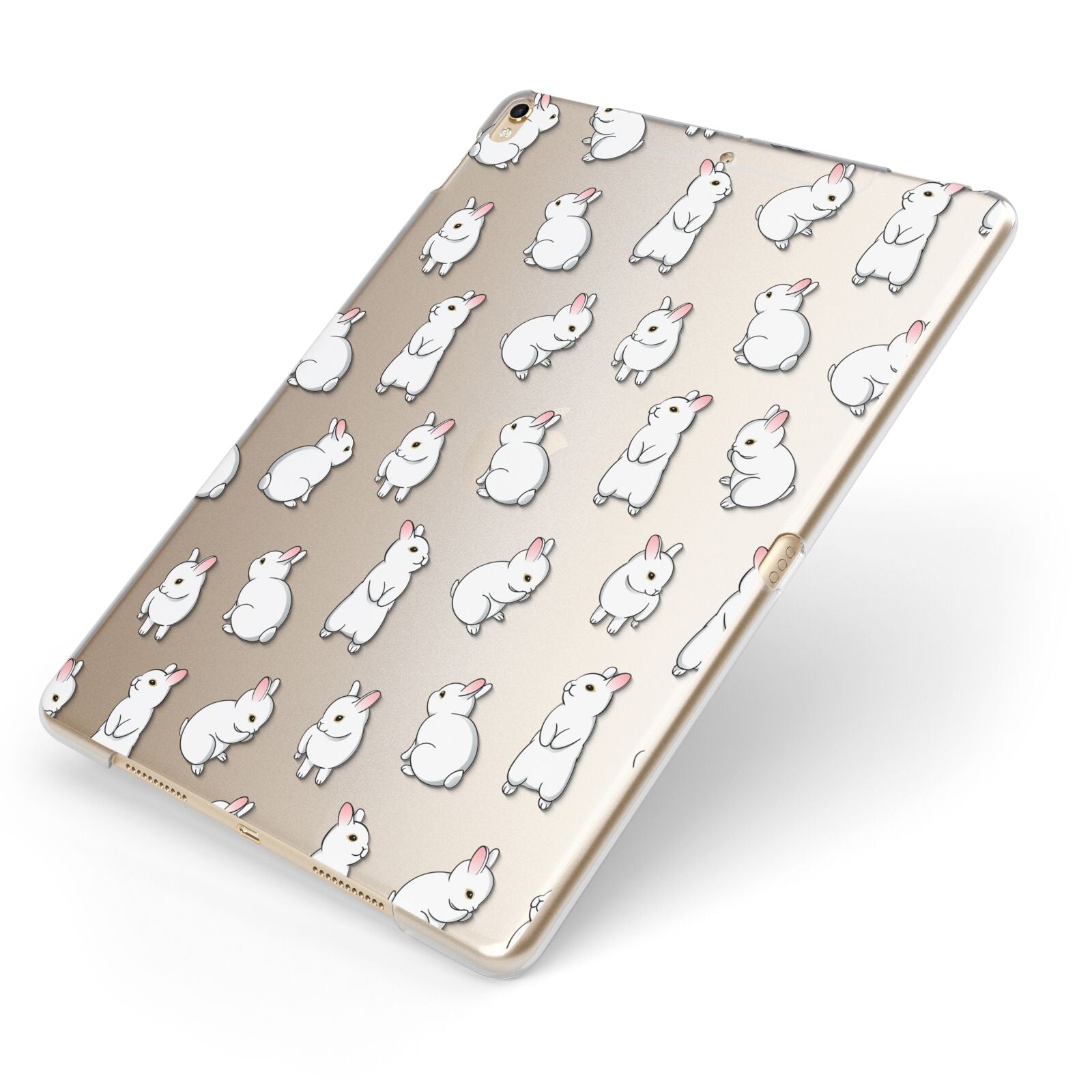 Bunny Rabbit Apple iPad Case on Gold iPad Side View