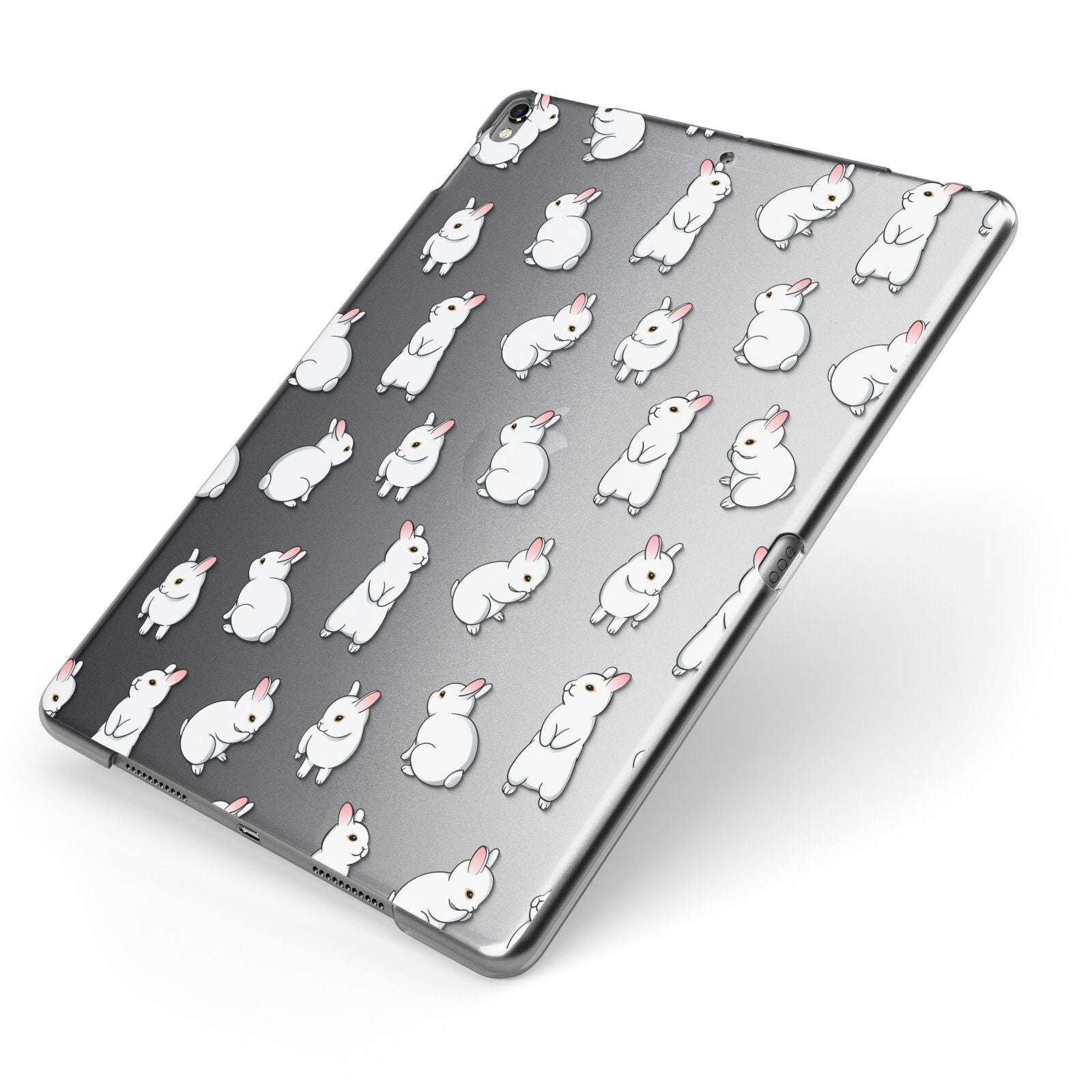 Bunny Rabbit Apple iPad Case on Grey iPad Side View