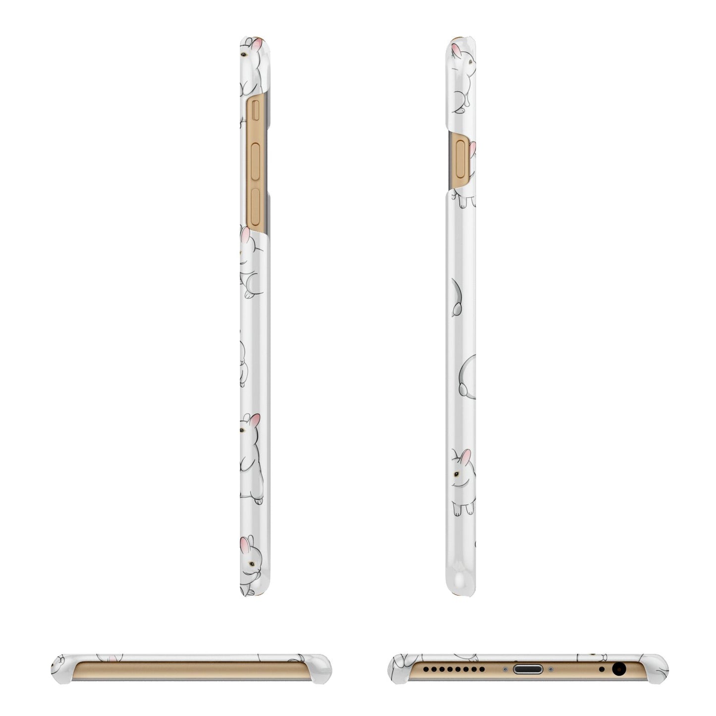 Bunny Rabbit Apple iPhone 6 Plus 3D Wrap Snap Case Angled Images