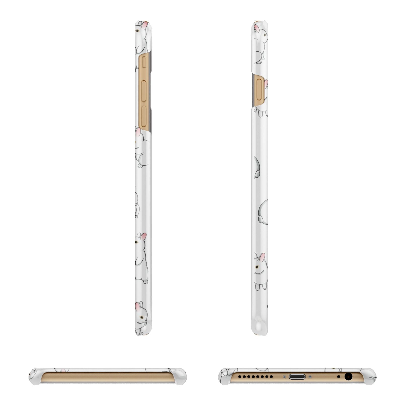 Bunny Rabbit Apple iPhone 6 Plus 3D Wrap Snap Case Angled Images