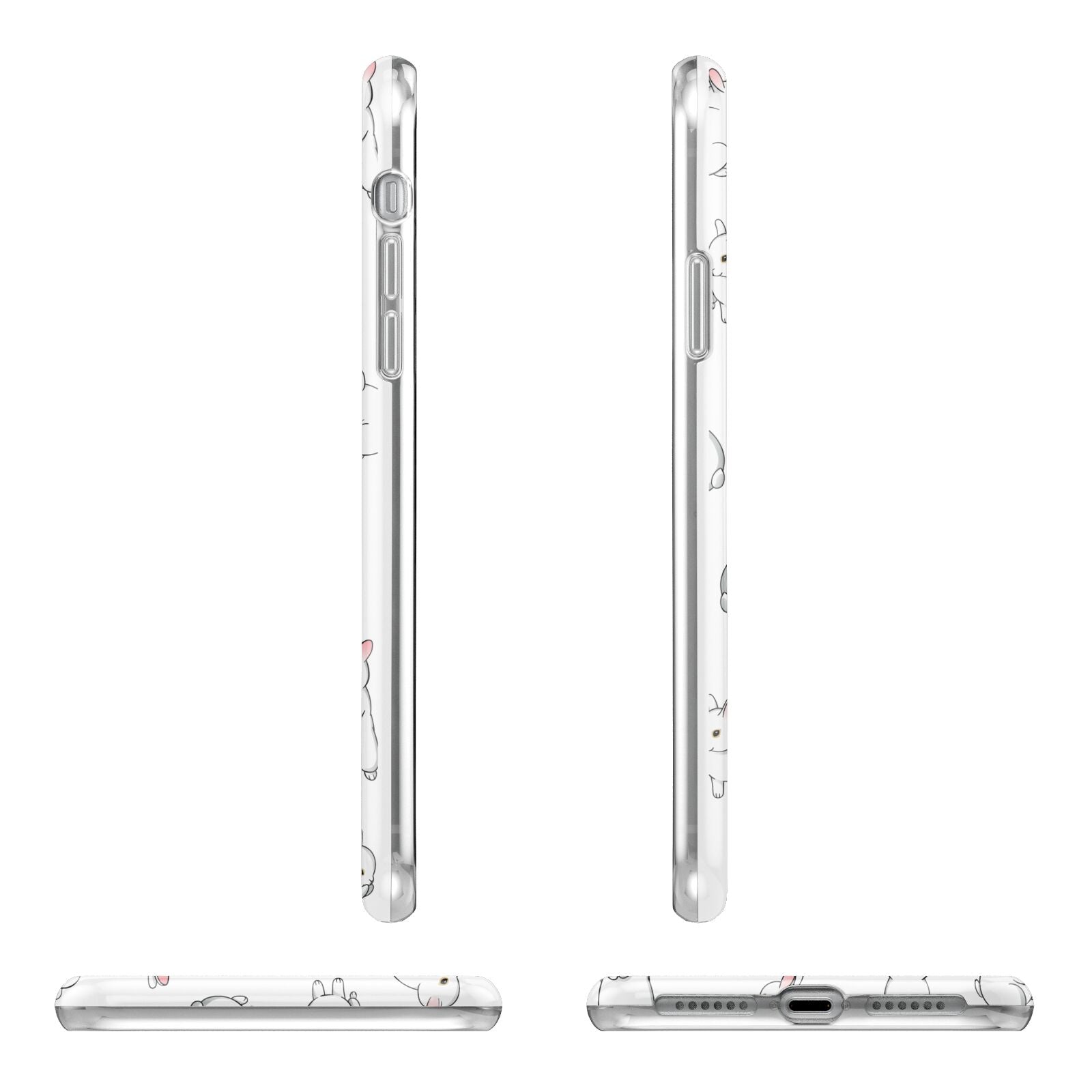 Bunny Rabbit Apple iPhone XR in White with 3D Wrap Tough Case Alternative Image Angles