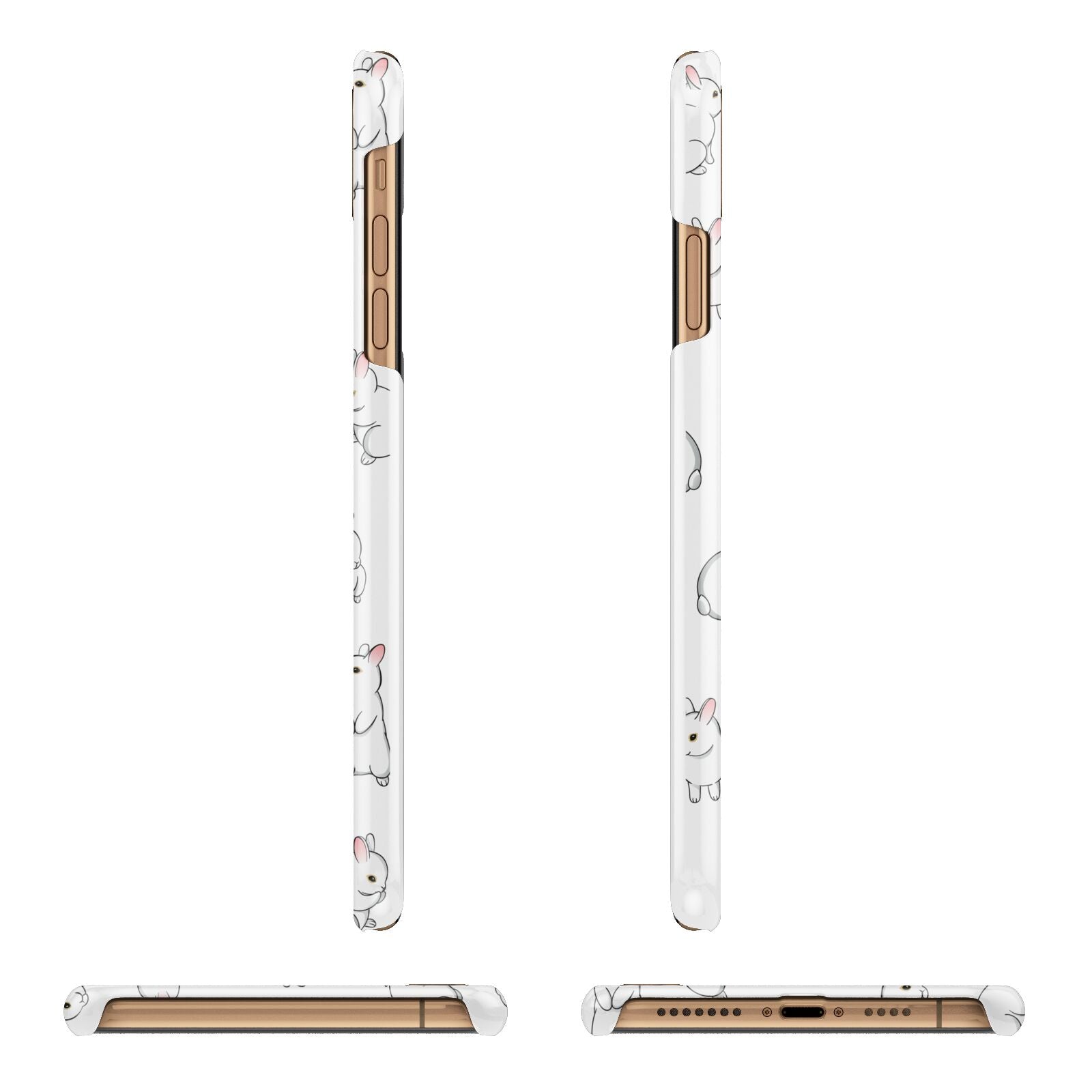 Bunny Rabbit Apple iPhone Xs Max 3D Wrap Snap Case Angled Images