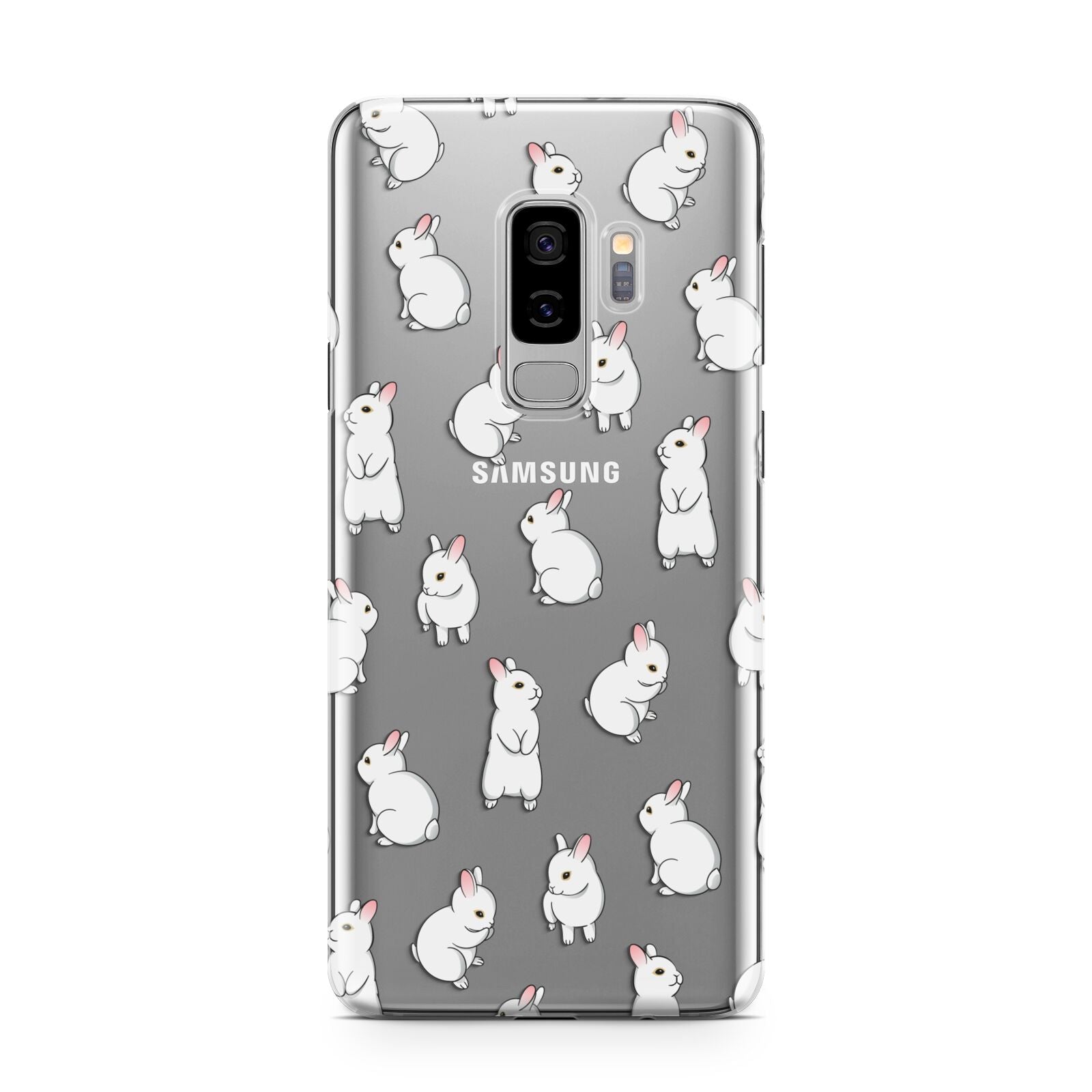 Bunny Rabbit Samsung Galaxy S9 Plus Case on Silver phone
