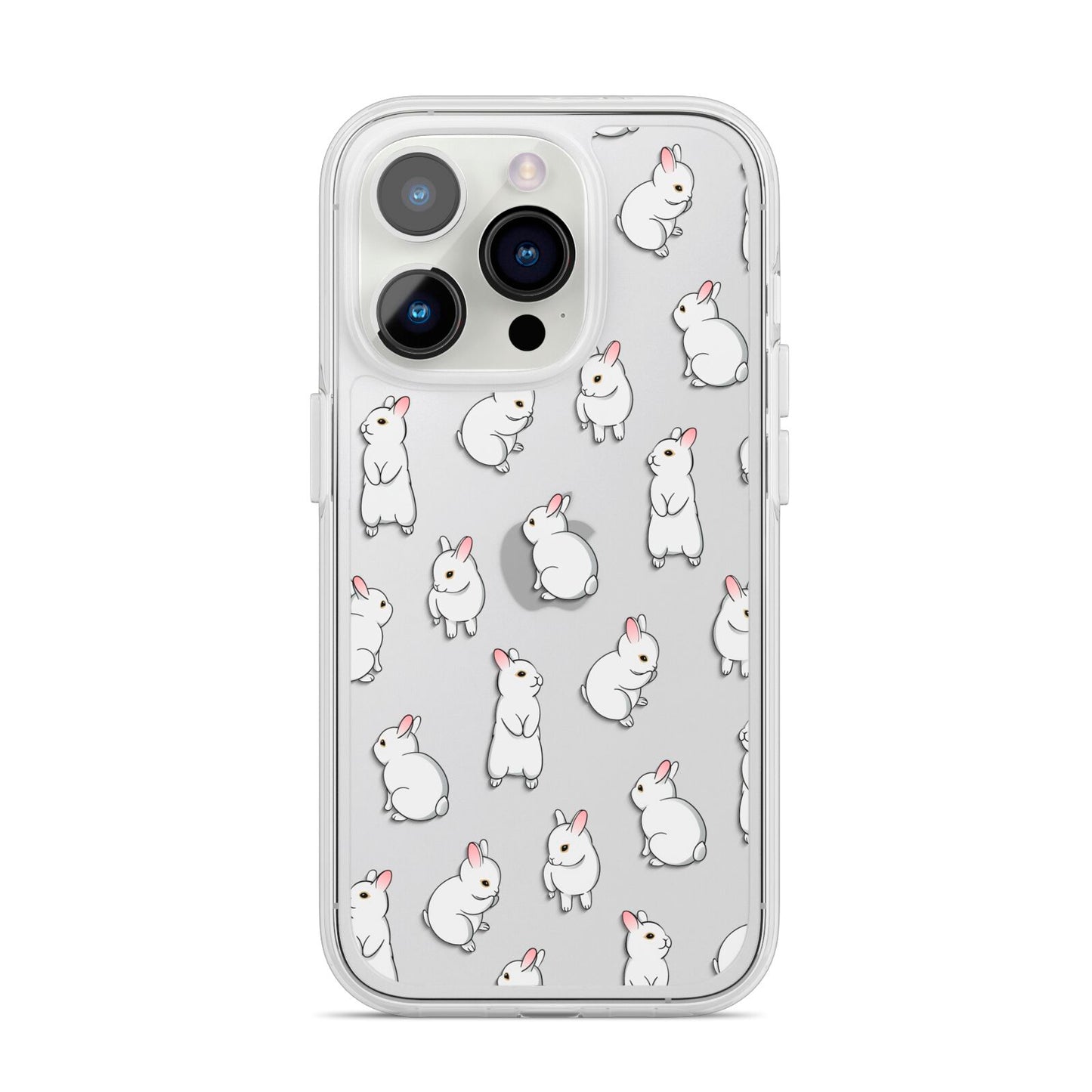 Bunny Rabbit iPhone 14 Pro Clear Tough Case Silver