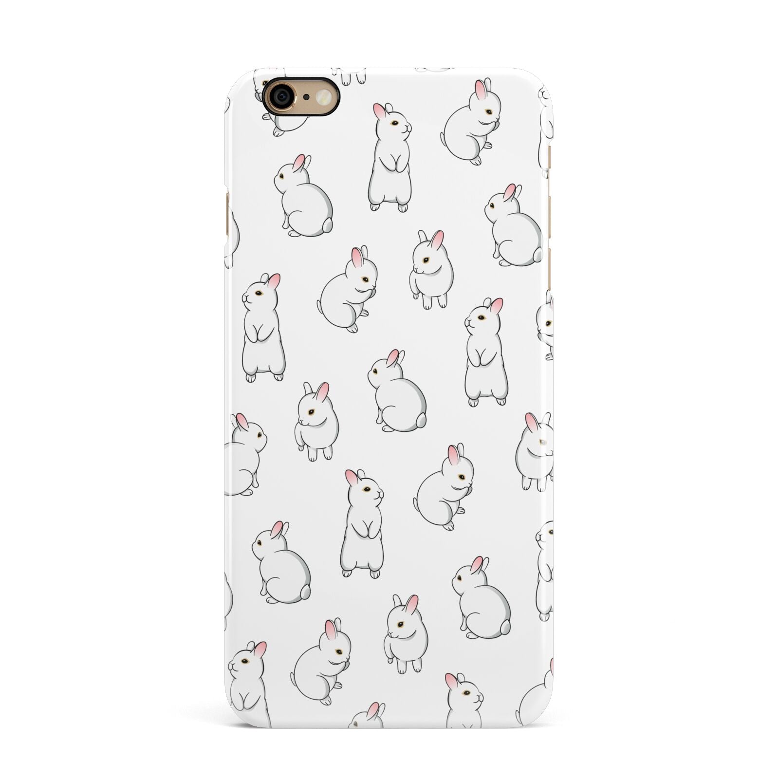 Bunny Rabbit iPhone 6 Plus 3D Snap Case on Gold Phone