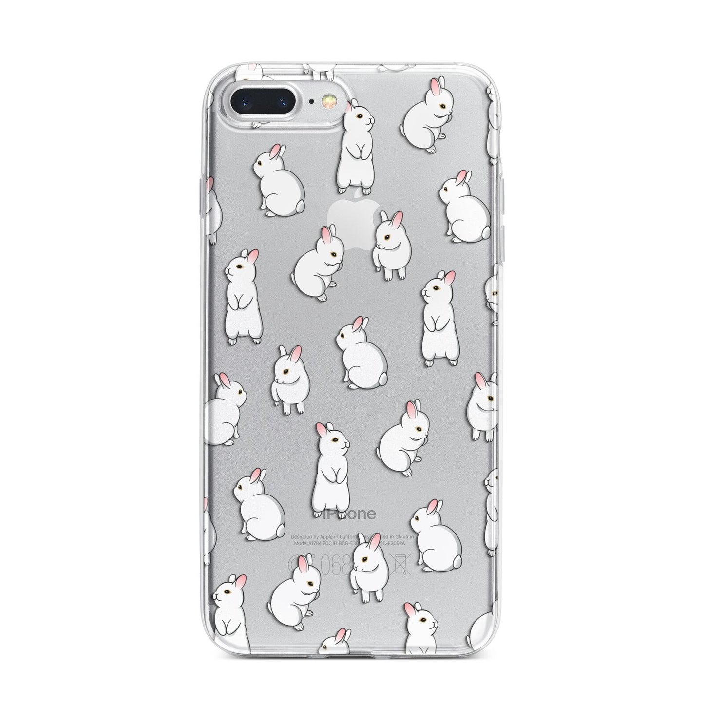 Bunny Rabbit iPhone 7 Plus Bumper Case on Silver iPhone