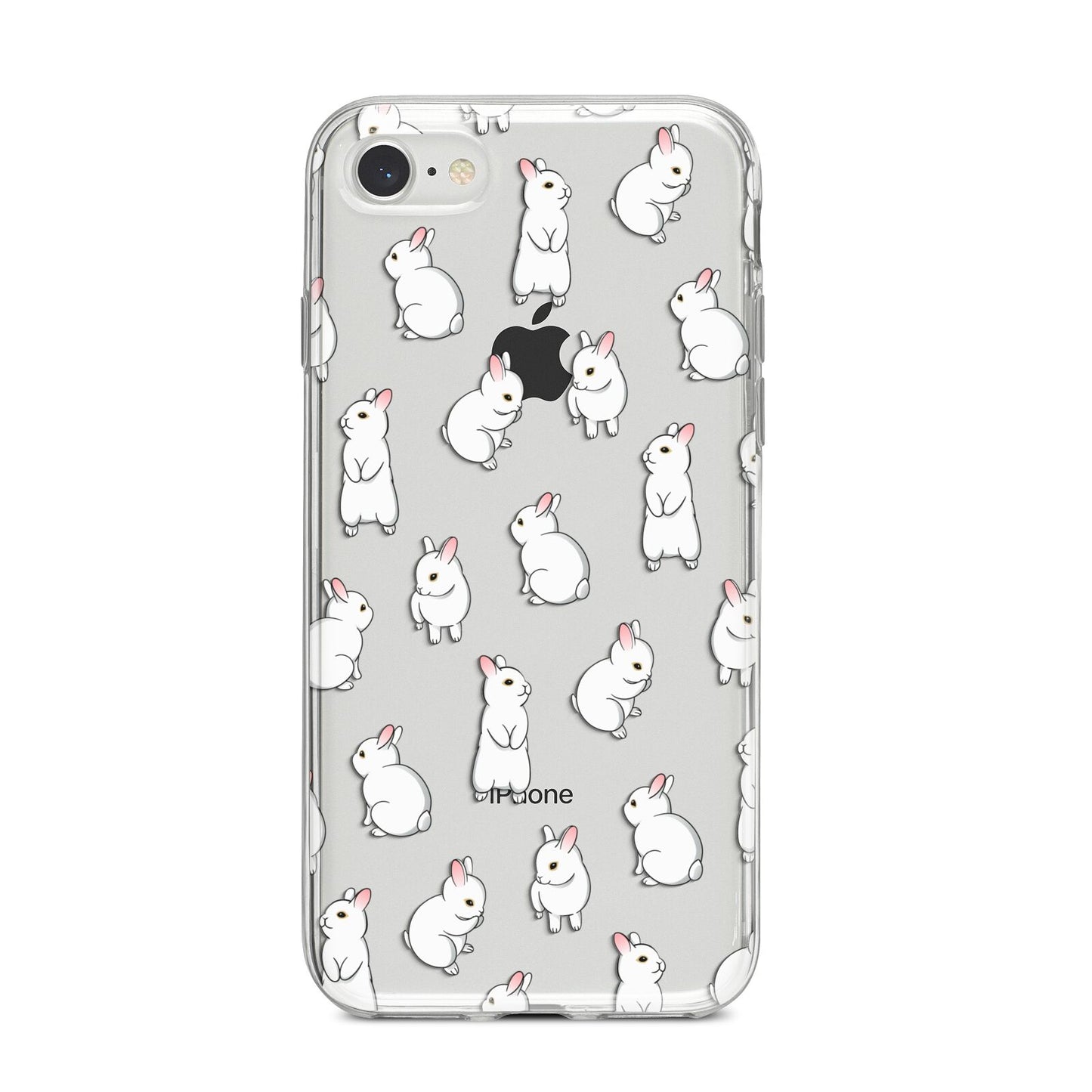 Bunny Rabbit iPhone 8 Bumper Case on Silver iPhone