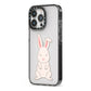 Bunny iPhone 13 Pro Black Impact Case Side Angle on Silver phone