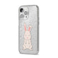 Bunny iPhone 14 Pro Max Glitter Tough Case Silver Angled Image