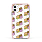 Burger Fries Fast Food Apple iPhone 11 in White with Pink Impact Case