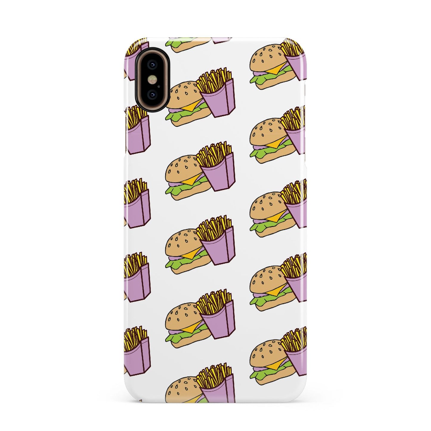 Burger Fries Fast Food Apple iPhone Xs Max 3D Snap Case