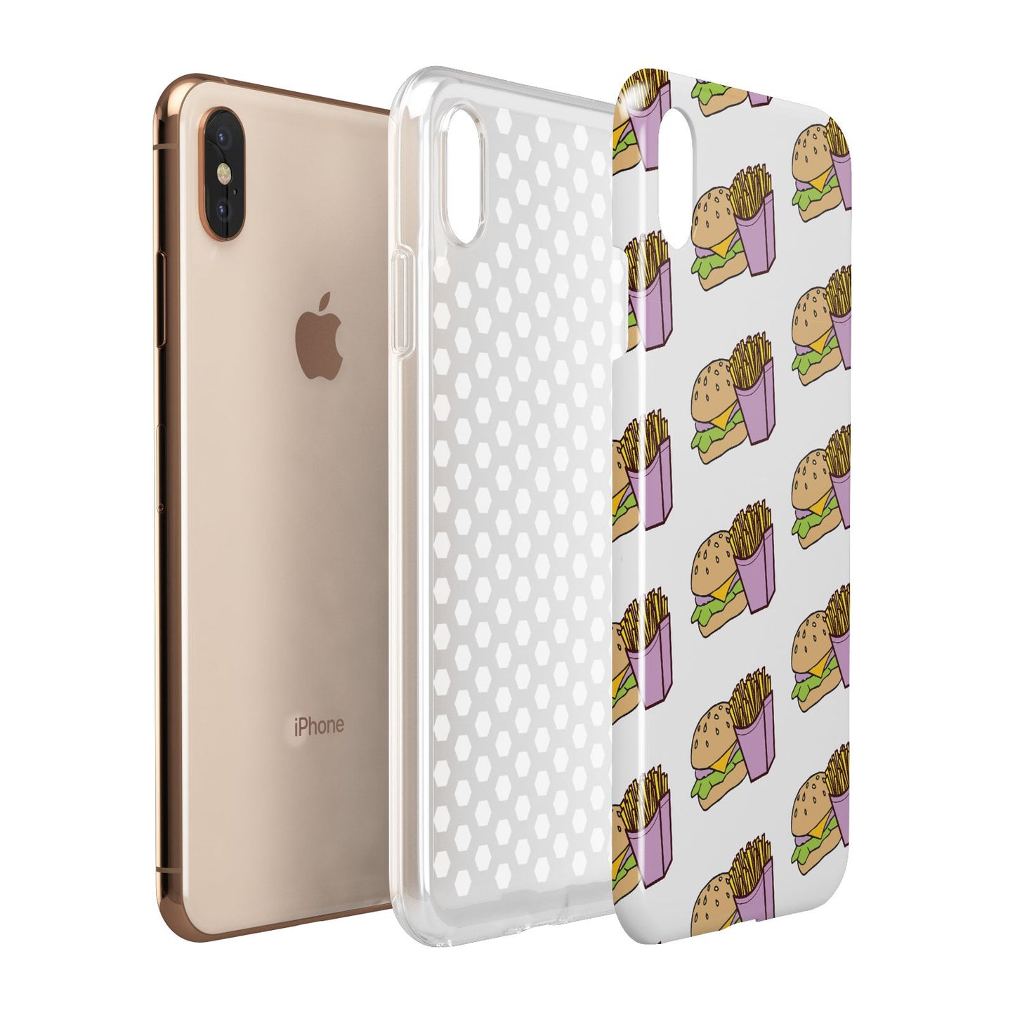 Burger Fries Fast Food Apple iPhone Xs Max 3D Tough Case Expanded View