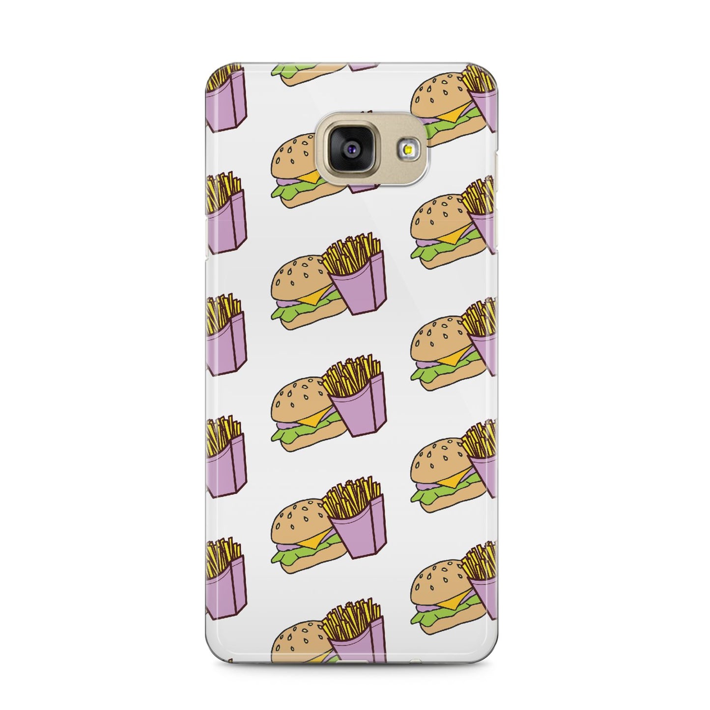 Burger Fries Fast Food Samsung Galaxy A5 2016 Case on gold phone