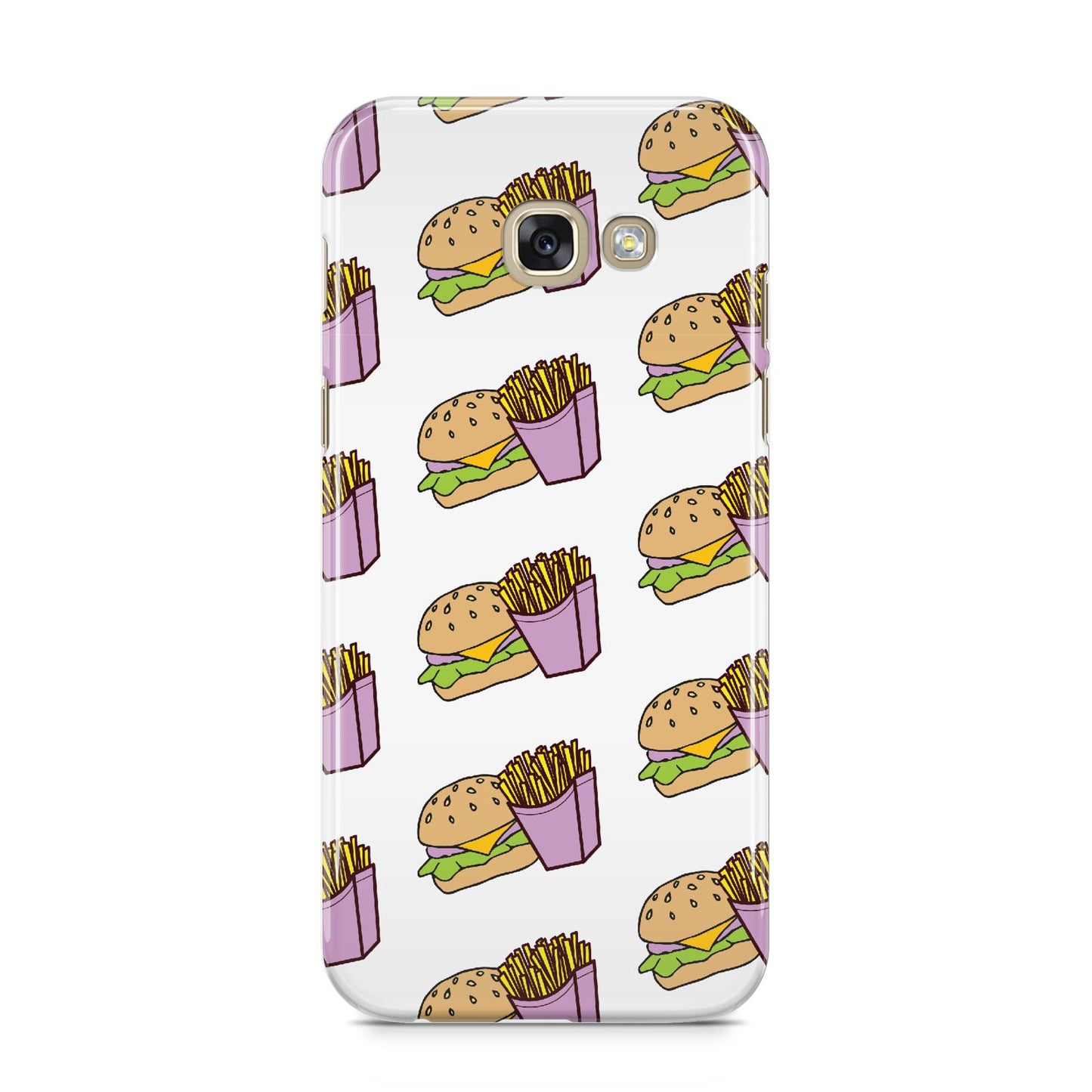 Burger Fries Fast Food Samsung Galaxy A5 2017 Case on gold phone