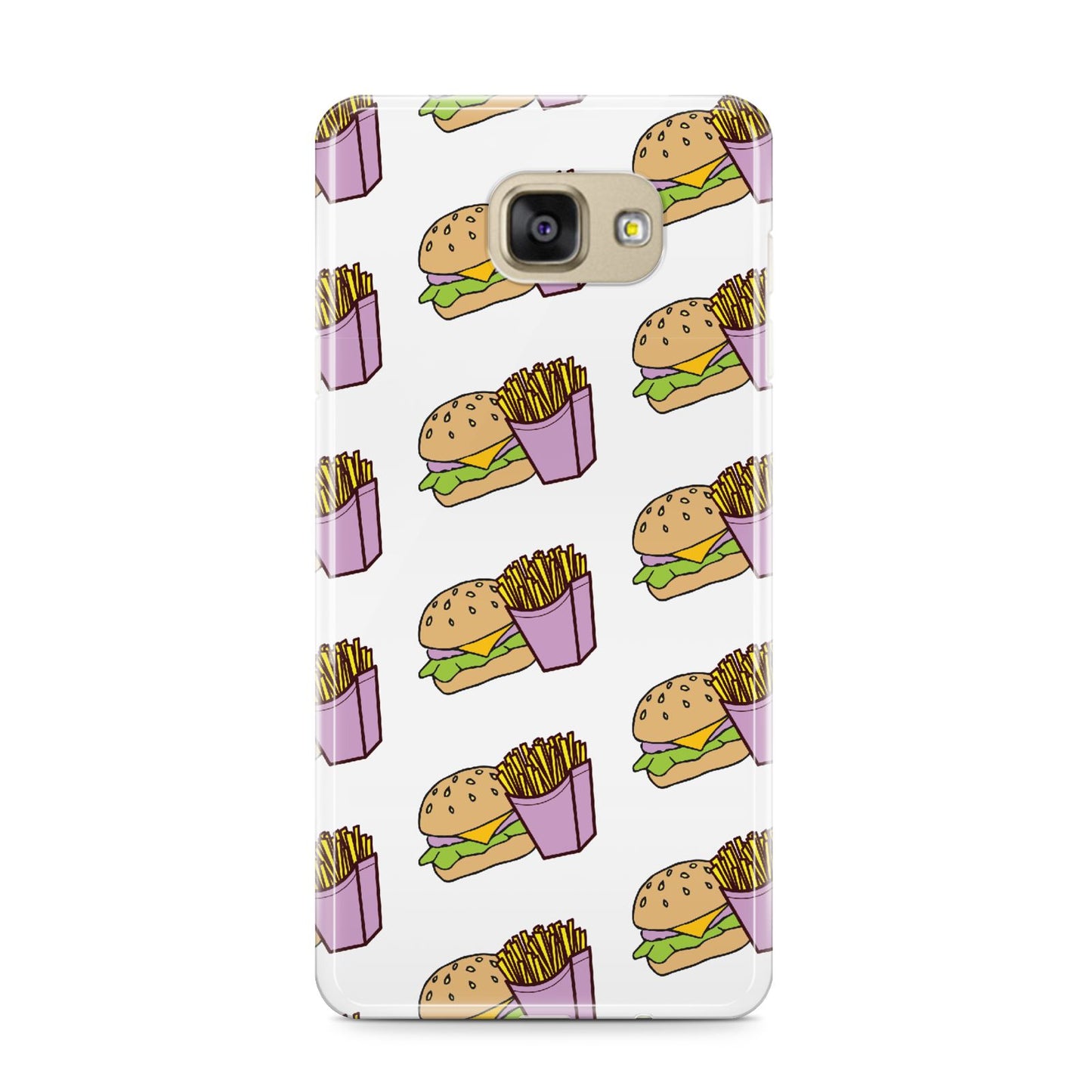 Burger Fries Fast Food Samsung Galaxy A9 2016 Case on gold phone