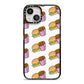 Burger Fries Fast Food iPhone 13 Black Impact Case on Silver phone