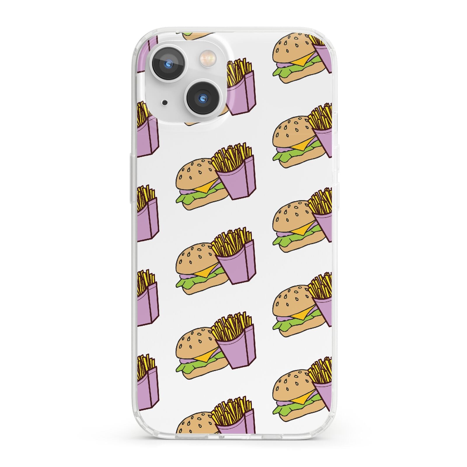 Burger Fries Fast Food iPhone 13 Clear Bumper Case
