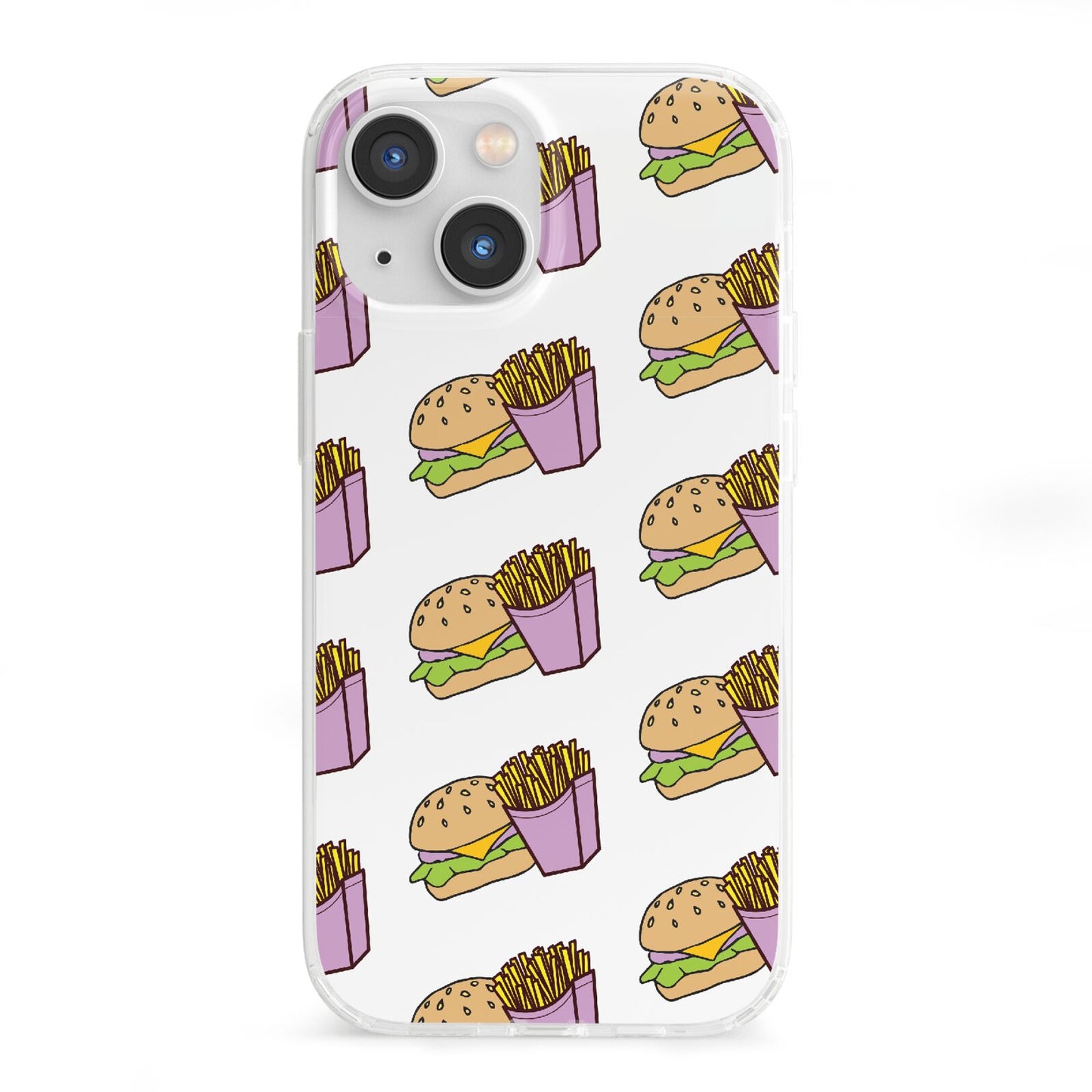 Burger Fries Fast Food iPhone 13 Mini Clear Bumper Case