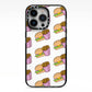 Burger Fries Fast Food iPhone 13 Pro Black Impact Case on Silver phone
