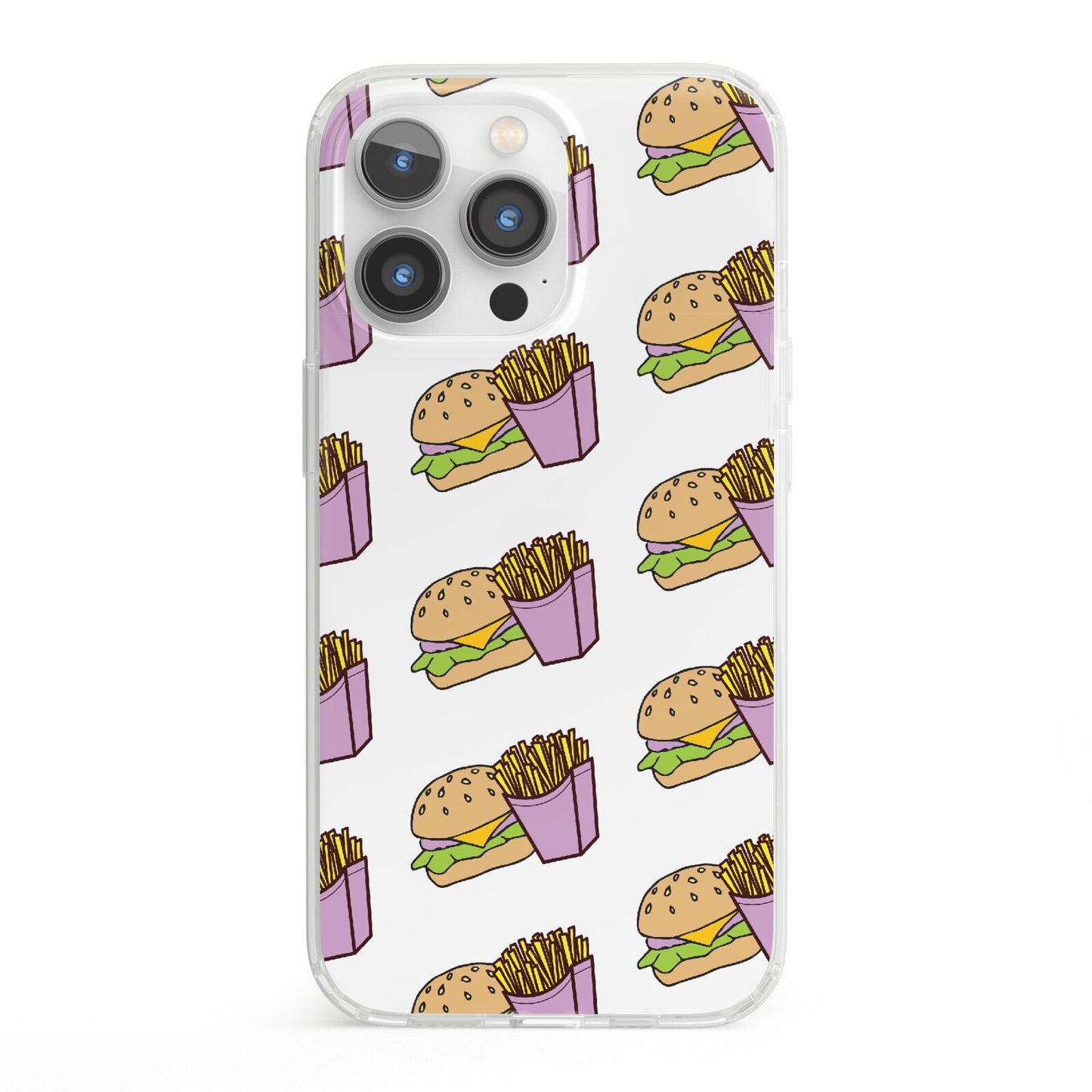 Burger Fries Fast Food iPhone 13 Pro Clear Bumper Case