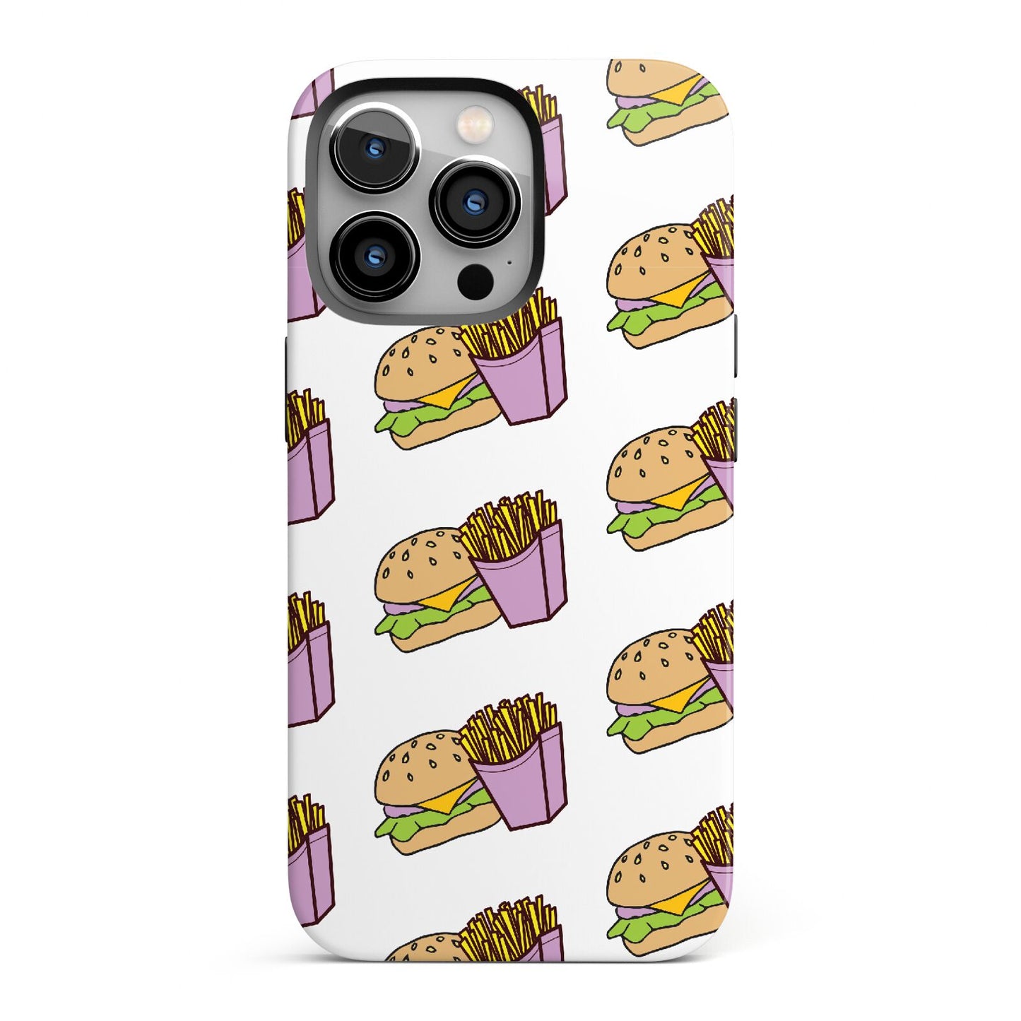 Burger Fries Fast Food iPhone 13 Pro Full Wrap 3D Tough Case