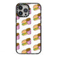 Burger Fries Fast Food iPhone 13 Pro Max Black Impact Case on Silver phone