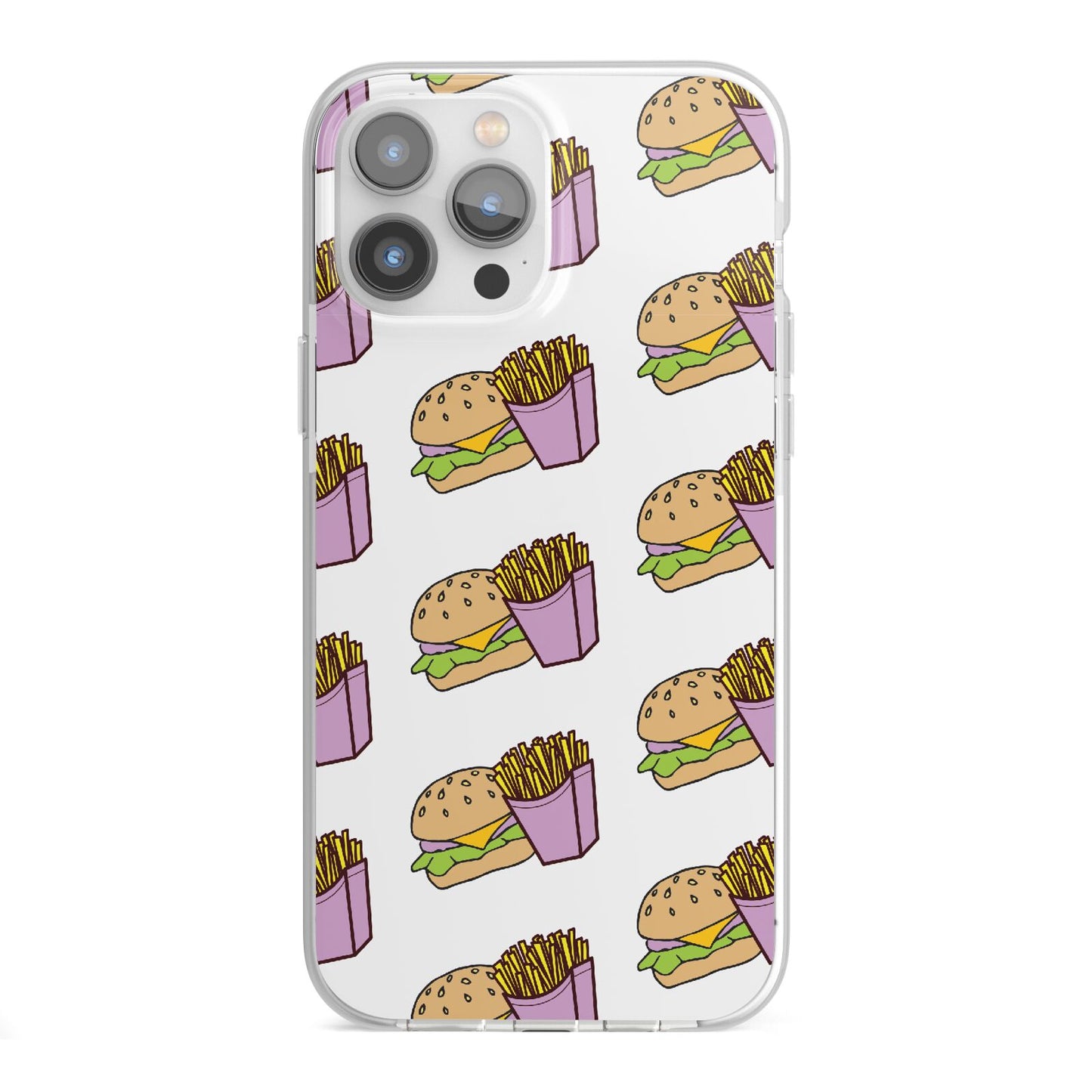 Burger Fries Fast Food iPhone 13 Pro Max TPU Impact Case with White Edges