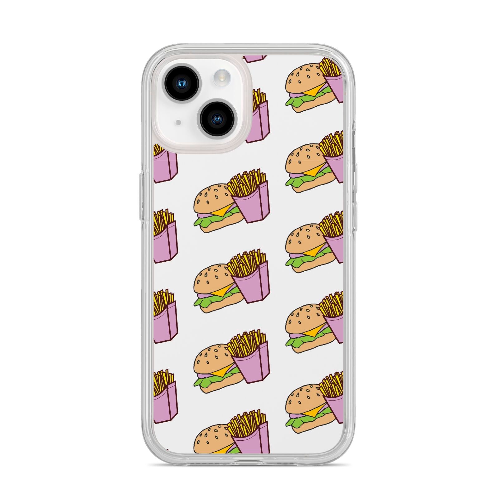 Burger Fries Fast Food iPhone 14 Clear Tough Case Starlight