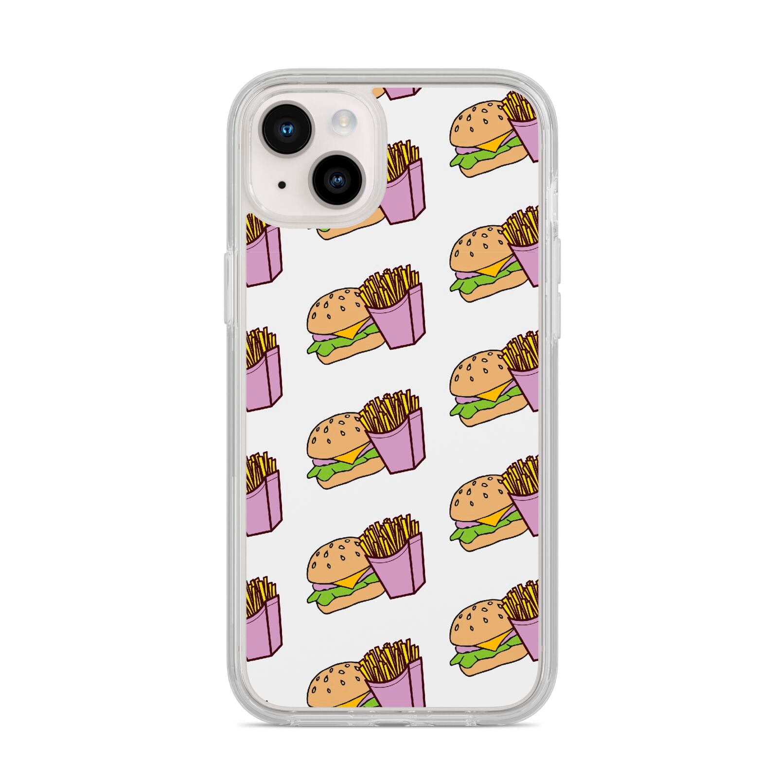 Burger Fries Fast Food iPhone 14 Plus Clear Tough Case Starlight
