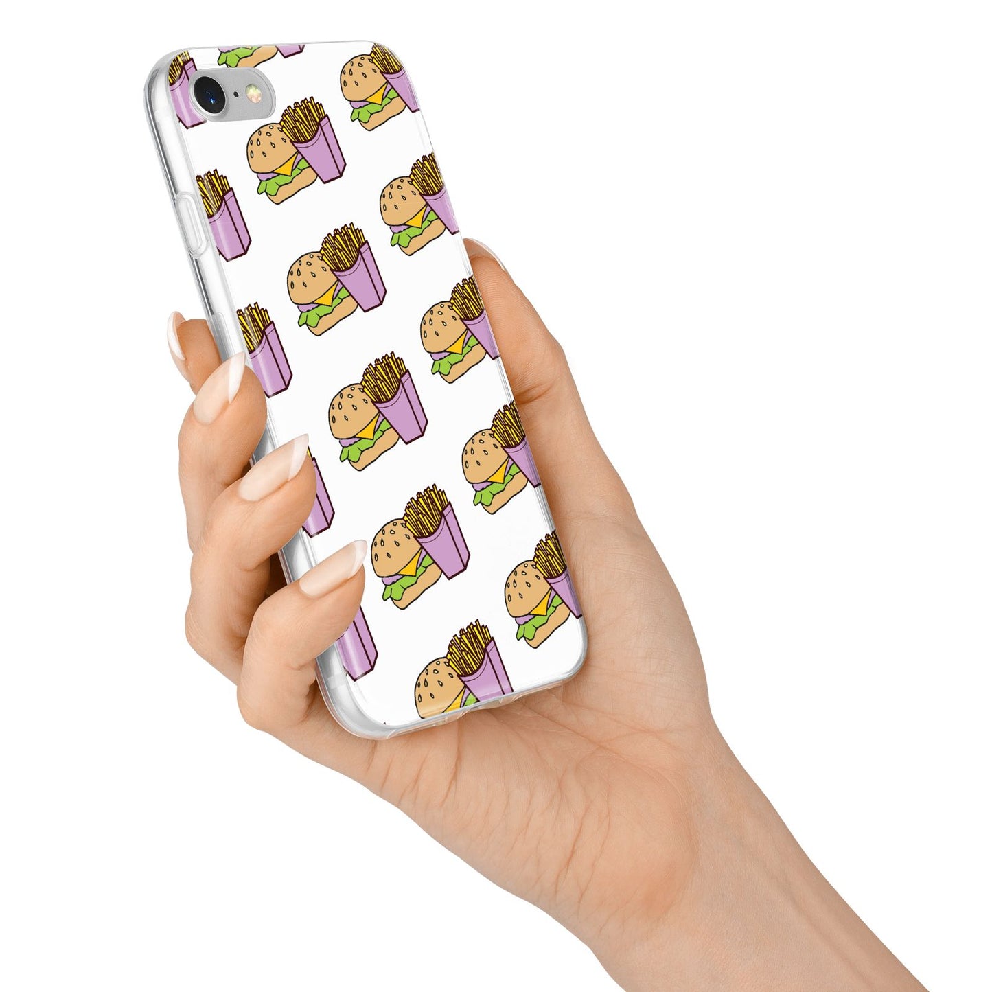 Burger Fries Fast Food iPhone 7 Bumper Case on Silver iPhone Alternative Image