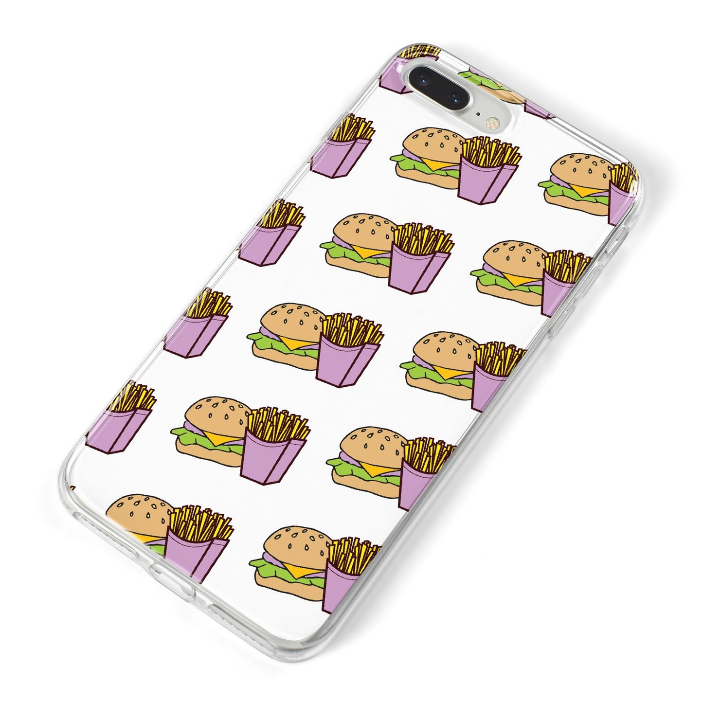 Burger Fries Fast Food iPhone 8 Plus Bumper Case on Silver iPhone Alternative Image