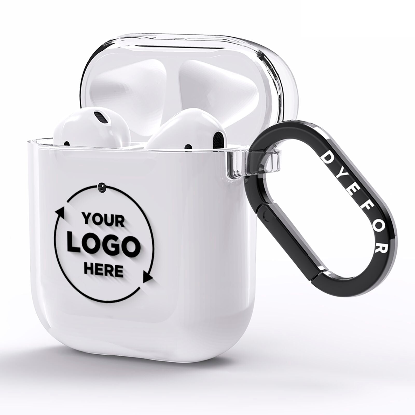 Business Logo Custom AirPods Clear Case Side Image