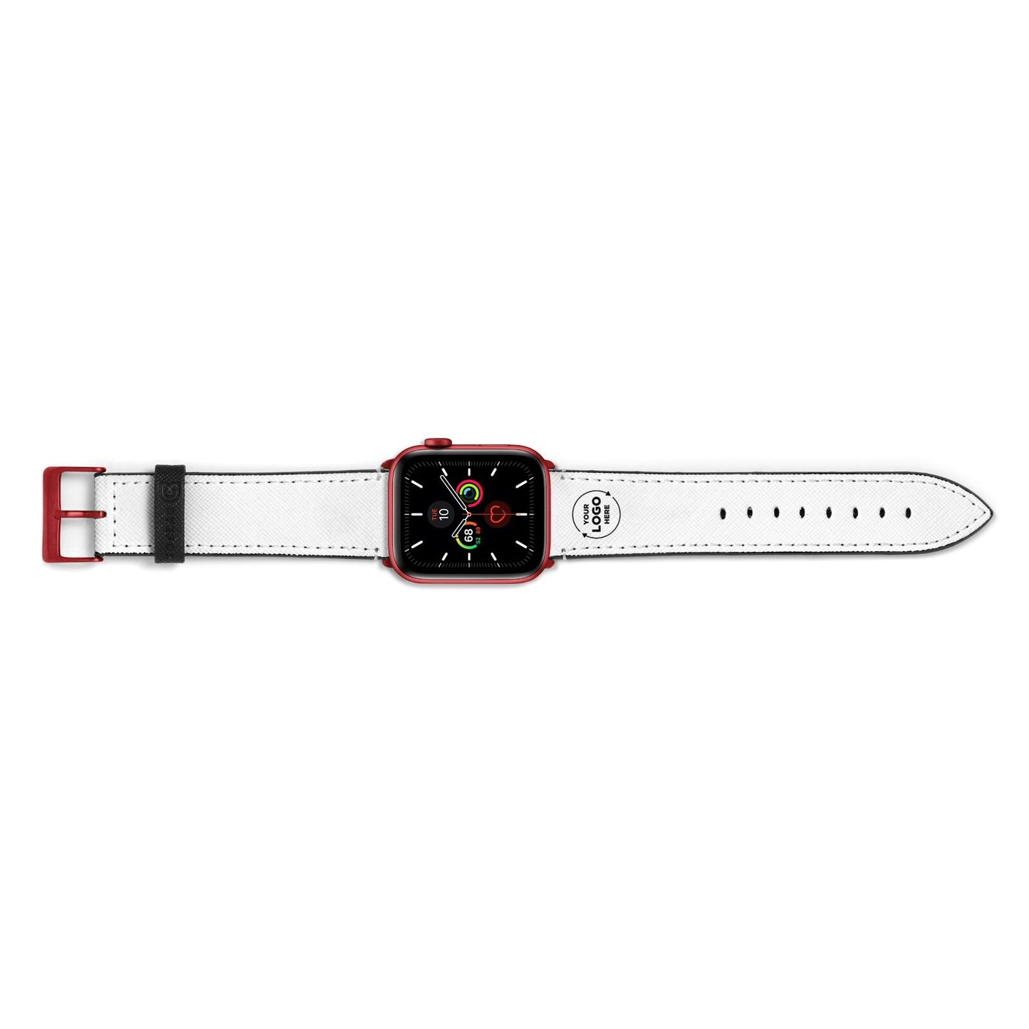 Business Logo Custom Apple Watch Strap Landscape Image Red Hardware