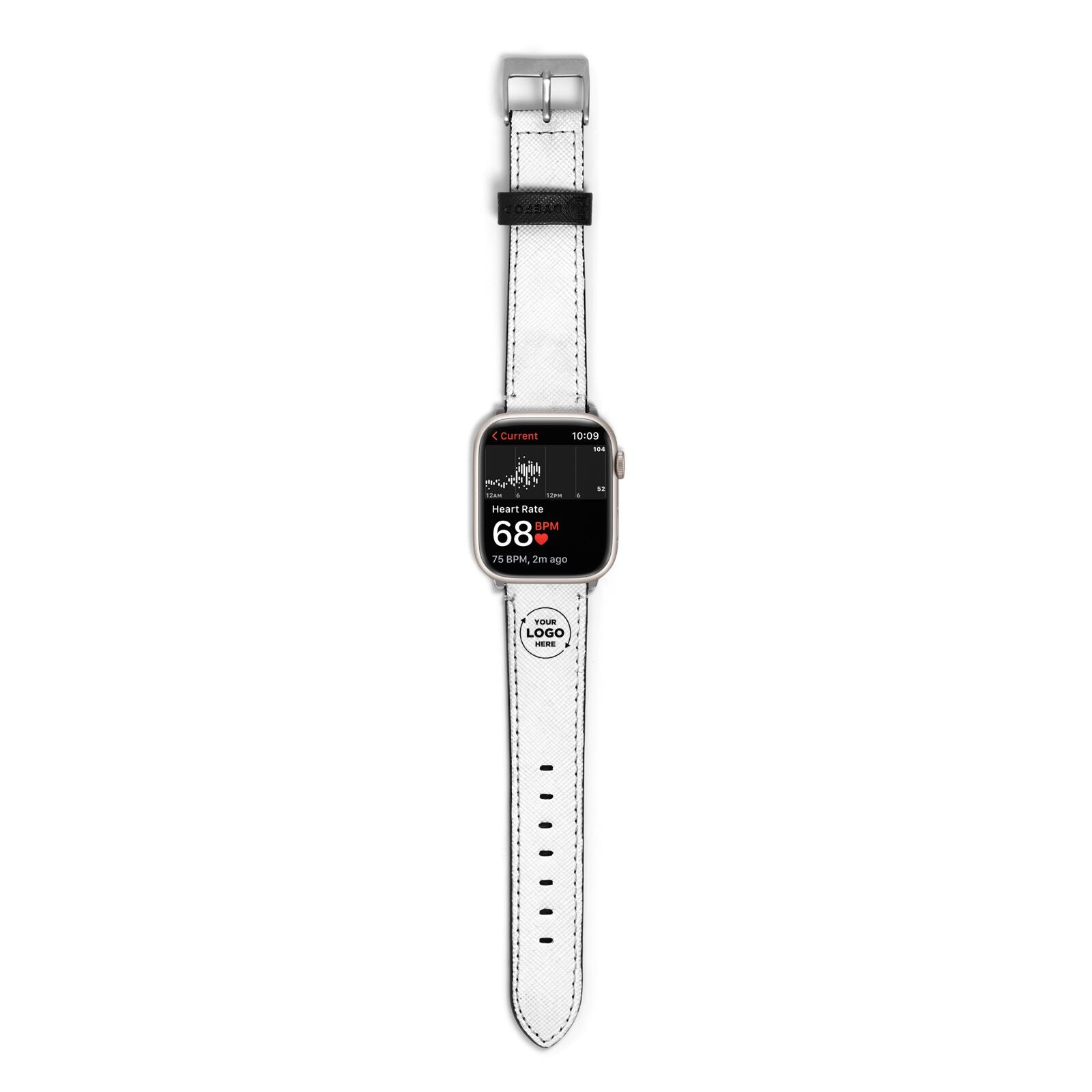 Business Logo Custom Apple Watch Strap Size 38mm with Silver Hardware