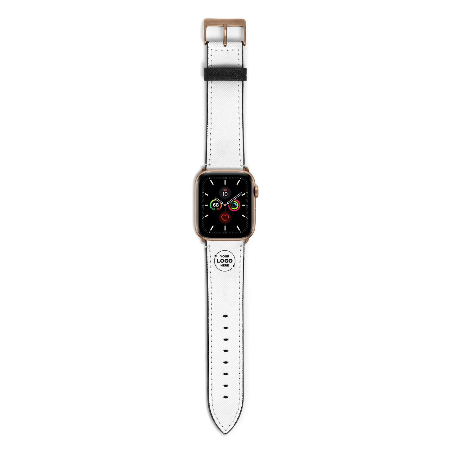 Business Logo Custom Apple Watch Strap with Gold Hardware