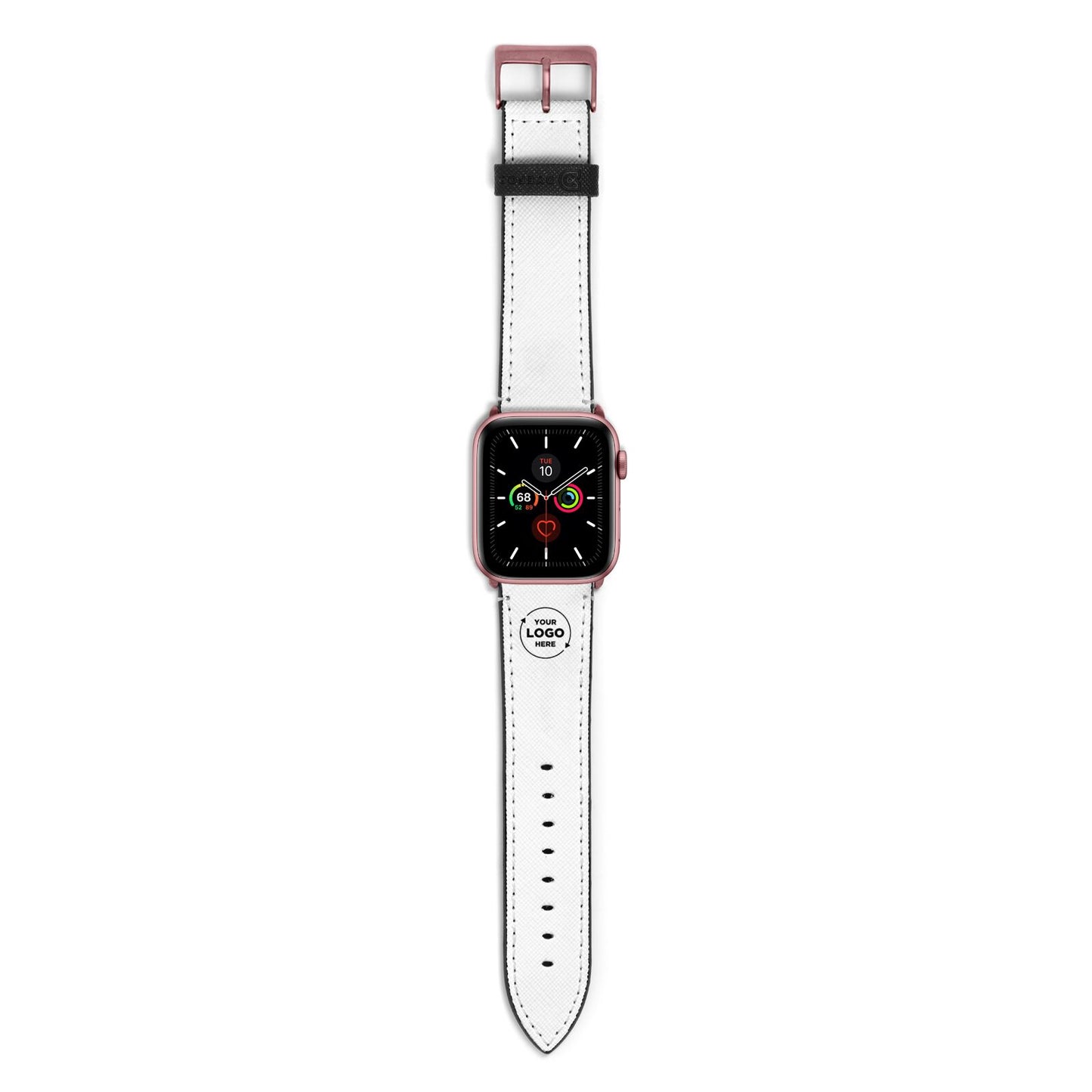 Business Logo Custom Apple Watch Strap with Rose Gold Hardware