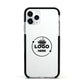 Business Logo Custom Apple iPhone 11 Pro in Silver with Black Impact Case