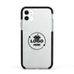 Business Logo Custom Apple iPhone 11 in White with Black Impact Case