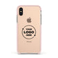 Business Logo Custom Apple iPhone Xs Impact Case Pink Edge on Gold Phone