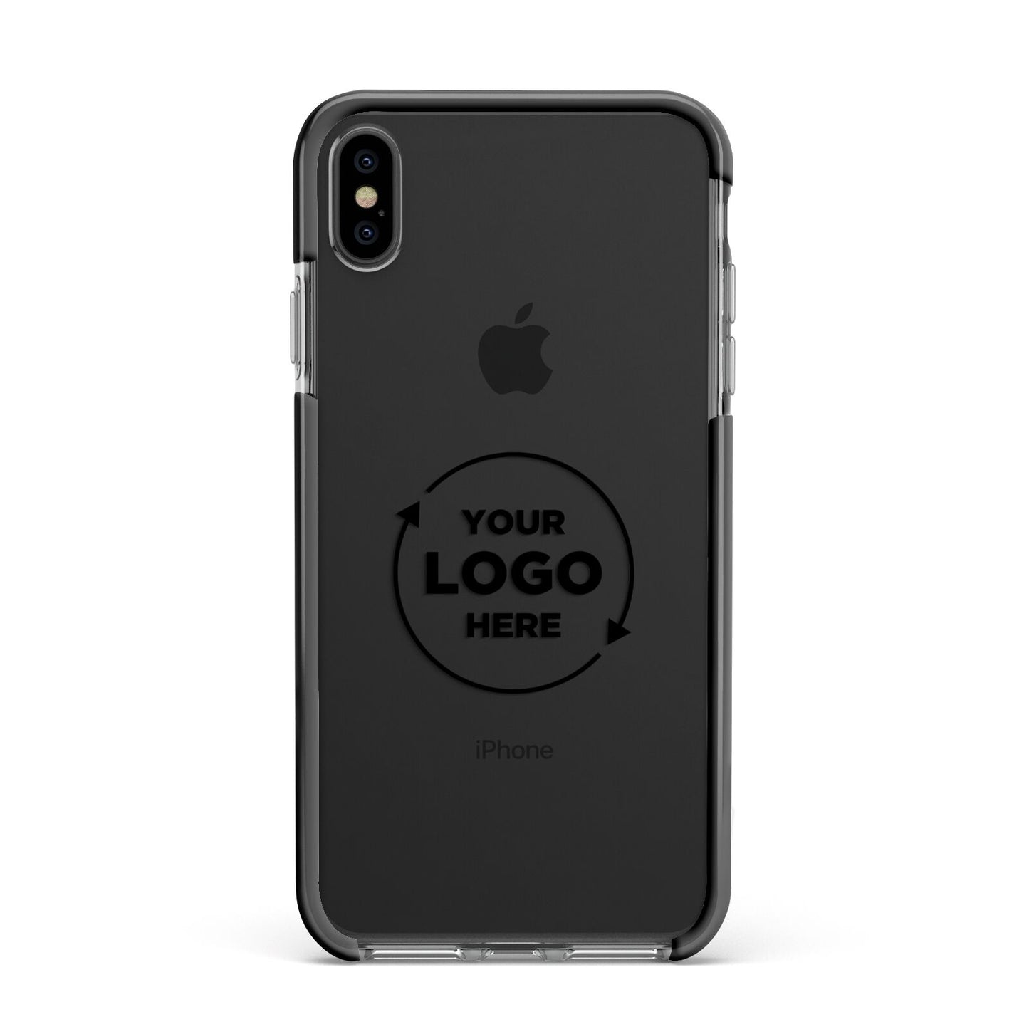 Business Logo Custom Apple iPhone Xs Max Impact Case Black Edge on Black Phone