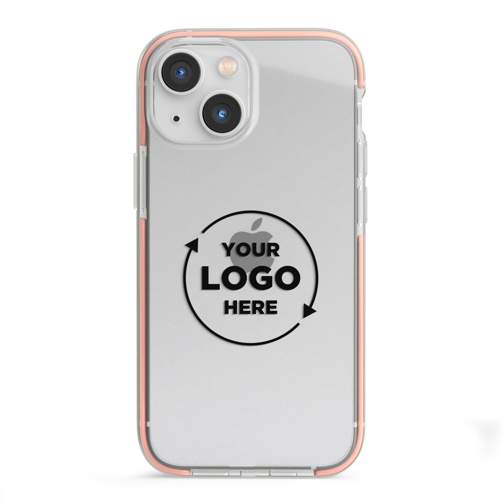 Business Logo Custom iPhone 13 Mini TPU Impact Case with Pink Edges
