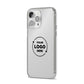 Business Logo Custom iPhone 14 Pro Max Clear Tough Case Silver Angled Image