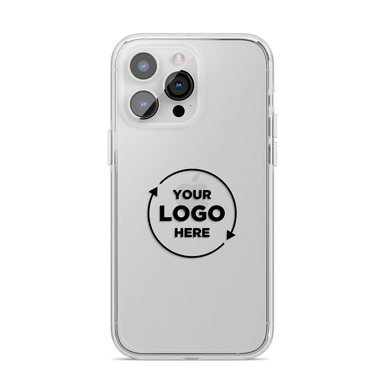 Business Logo Custom iPhone 14 Pro Max Clear Tough Case Silver