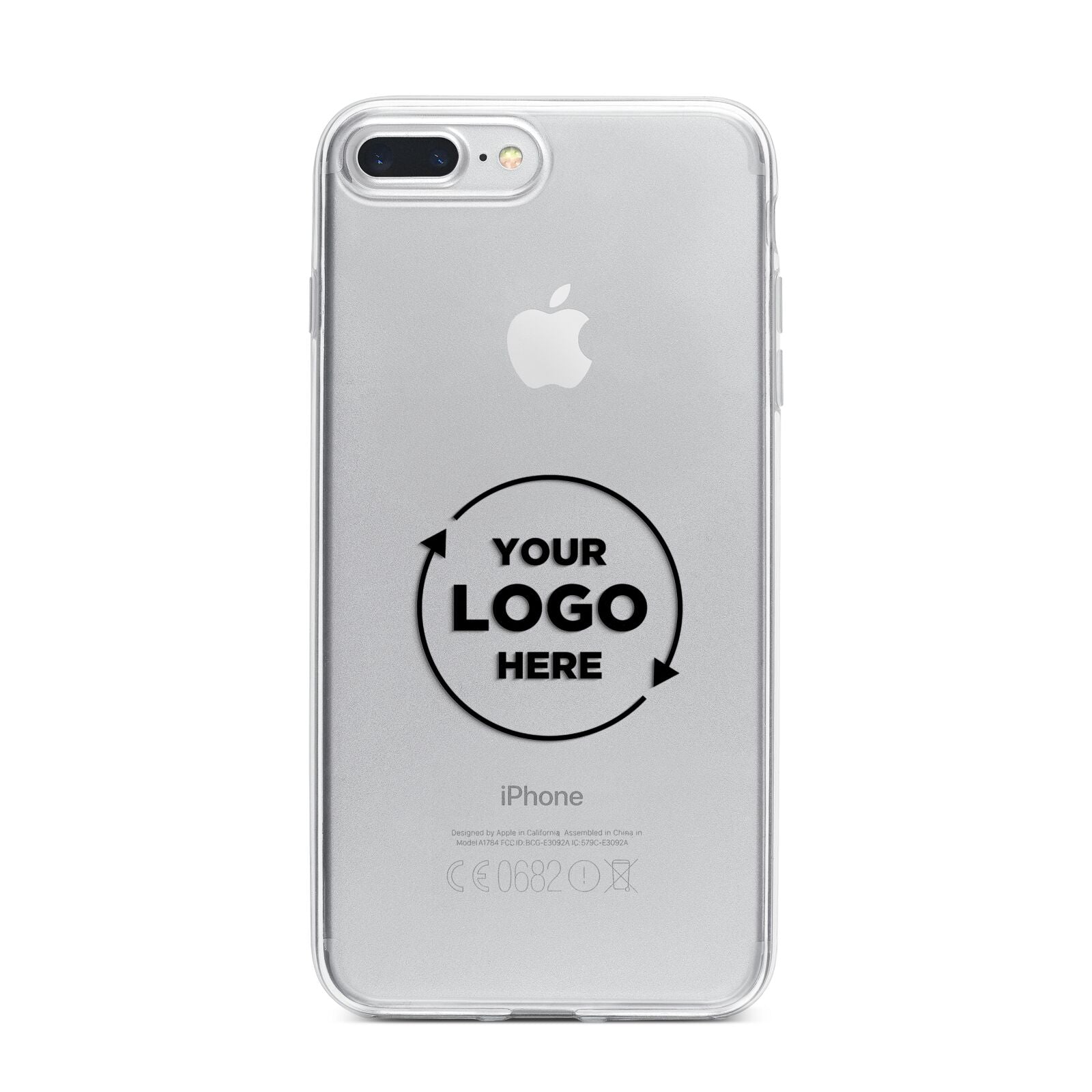 Business Logo Custom iPhone 7 Plus Bumper Case on Silver iPhone