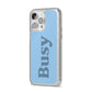 Busy Quote iPhone 14 Pro Max Glitter Tough Case Silver Angled Image