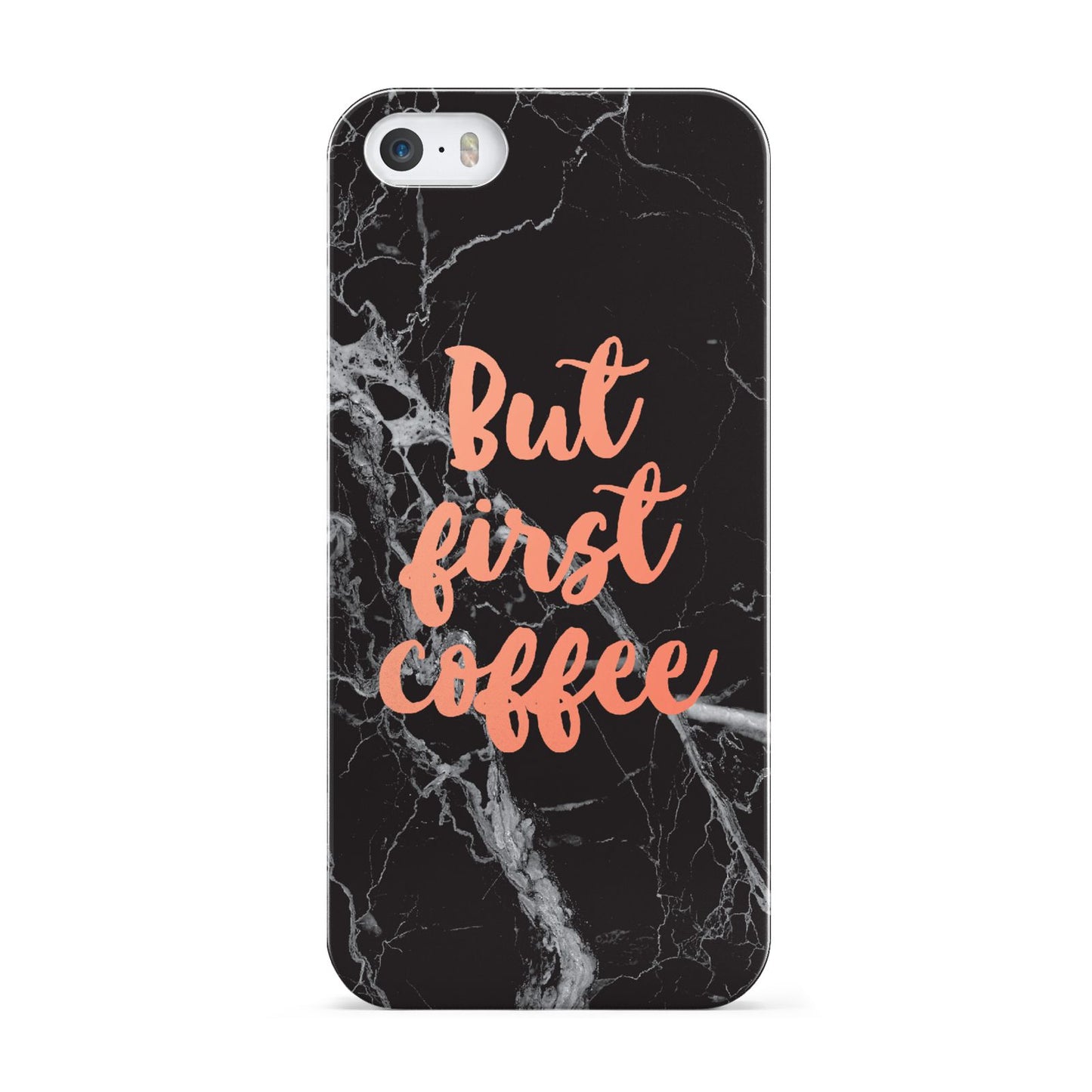 But First Coffee Black Marble Effect Apple iPhone 5 Case