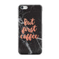 But First Coffee Black Marble Effect Apple iPhone 5c Case