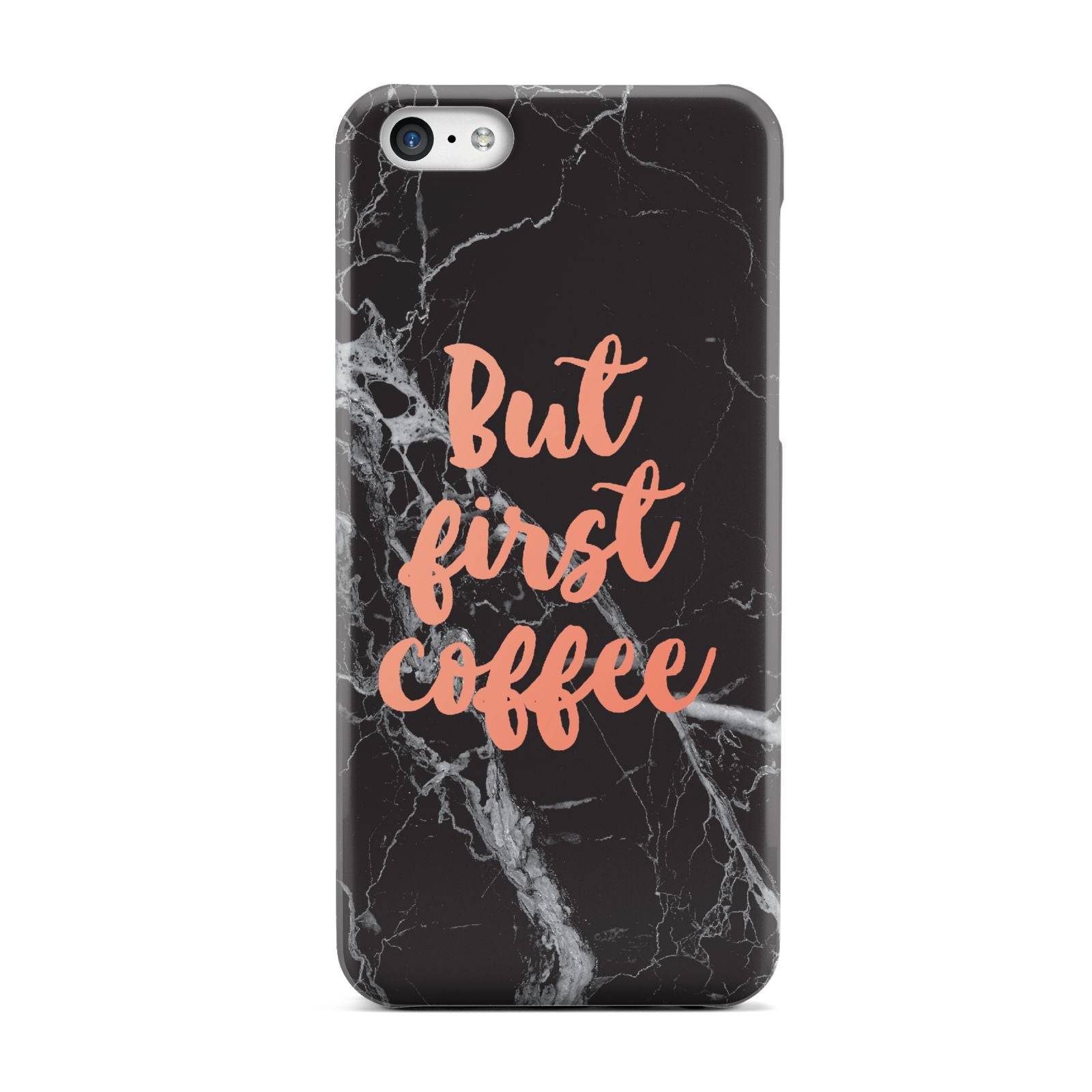 But First Coffee Black Marble Effect Apple iPhone 5c Case